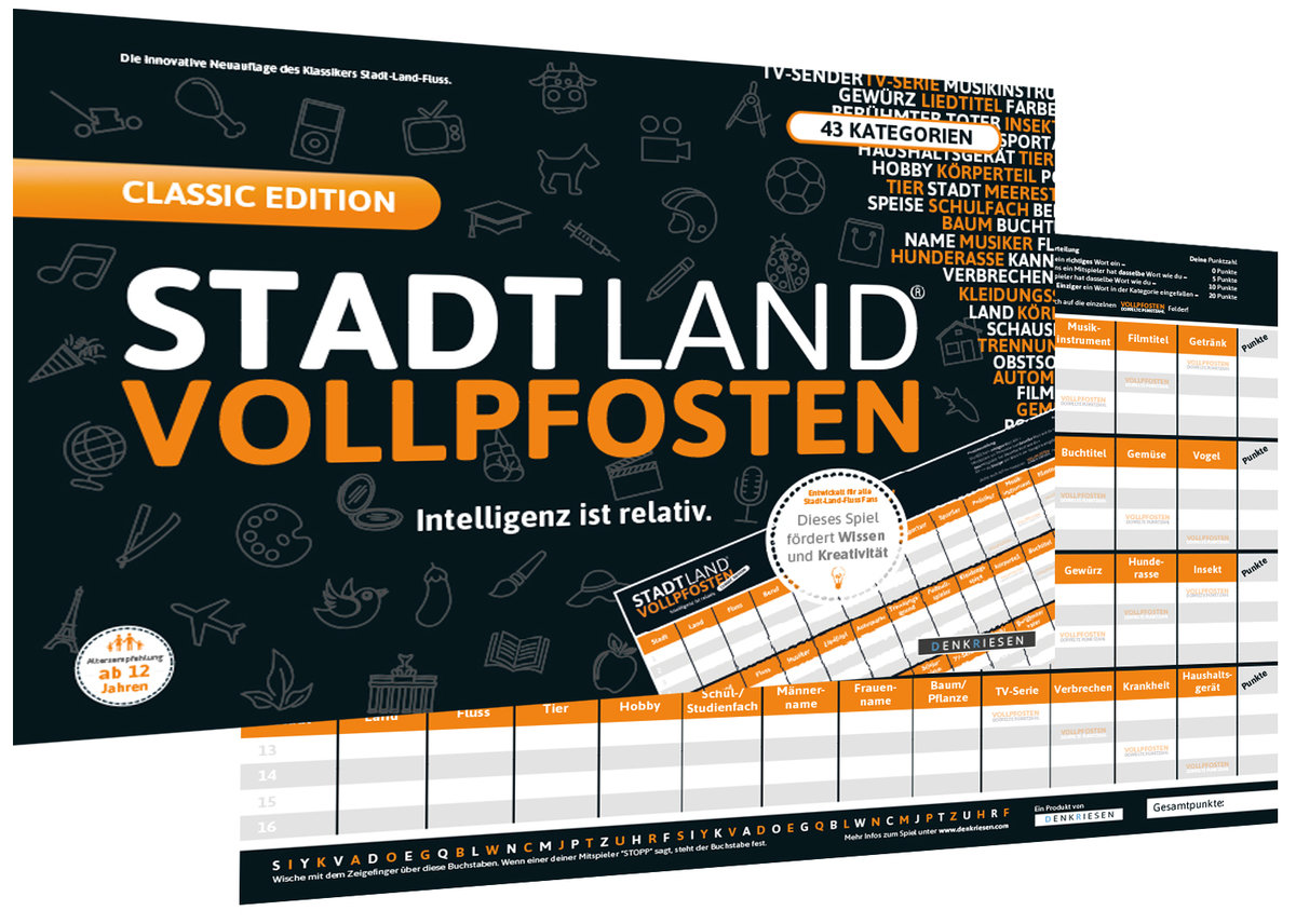 Stadt Land Vollpfosten - Classic Edition