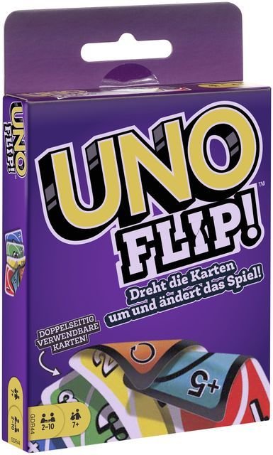 UNO Flip Dreht die Karten um und ändert das Spiel!, Spieleranzahl: 2-10,