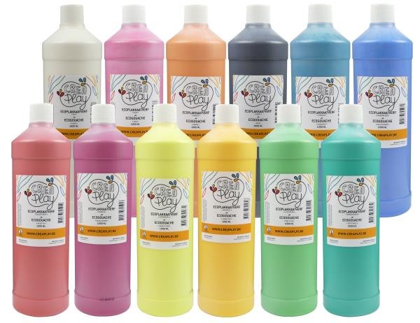 Écogouache 1 Litre, les 12 tons assortis