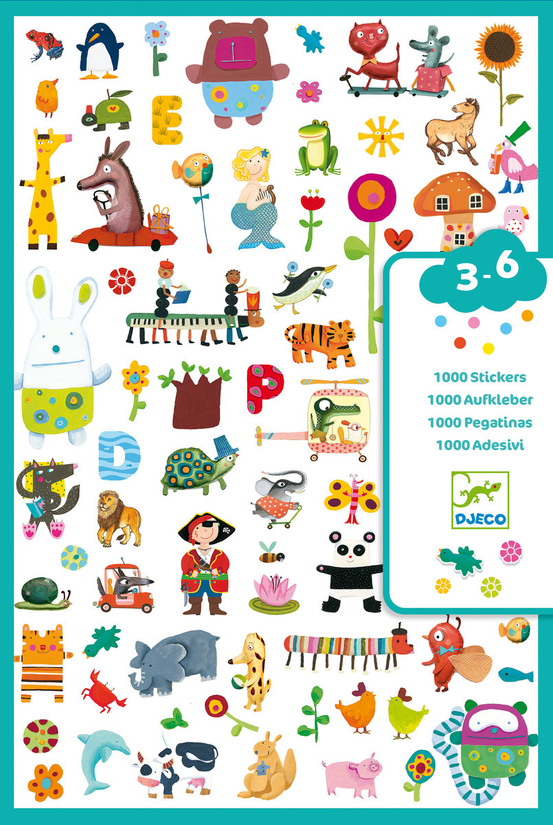 DJ08950: 1000 stickers  pour les petits - FSC MIX