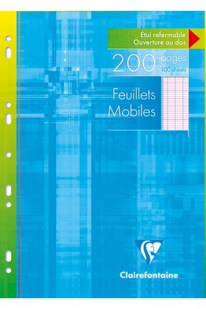 1751C: Feuillets mobiles A4 seyes avec marge 200pages