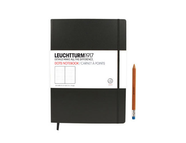 321149: Schwarz, Master Slim (A4+), 123 S., dotted Notizbücher Master Slim