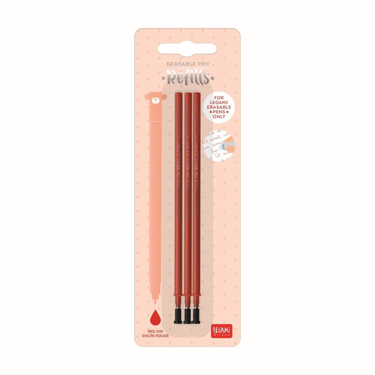 REFEP0006:REFILL ERASABLE PEN - RED - PACK 3 PCS