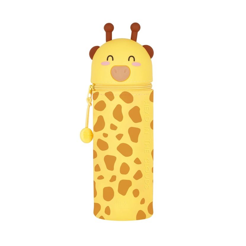 KA0017:2-IN-1 SILICONE PENCIL CASE - KAWAII - GIRAFFE