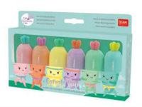 HC0001: SET OF 6 MINI HIGHLIGHTERS - CARRATE TEAM - CARROT