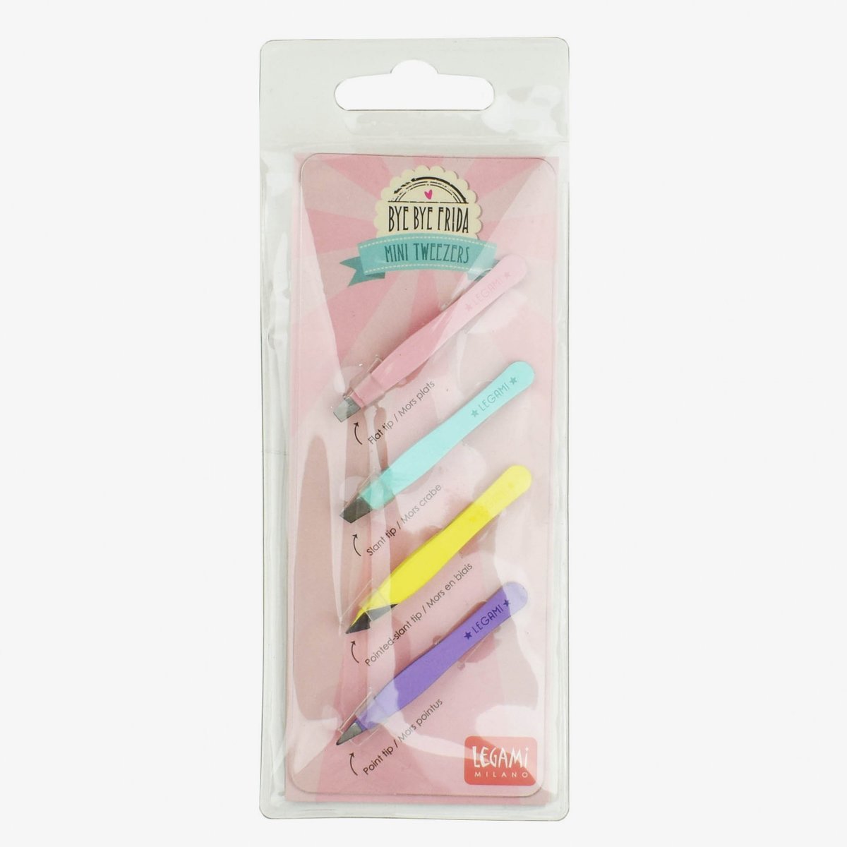 TWE0001: SET OF 4 MINI TWEEZERS - BYE BYE FRIDA - MULTICOLOR