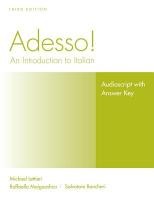 Adesso!, Audioscript and Answer Key Student Solution Manual: An Introduction to Italian