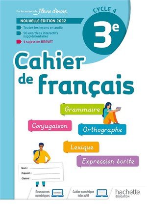 Cahier de francais cycle 4/3e - cahier d'activites - ed. 2022