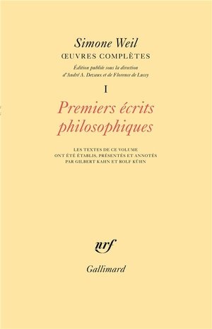 Oeuvres completes - vol01 - premiers ecrits philosophiques