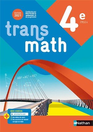 Transmath mathematiques 4e - manuel eleve 2021