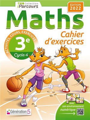 Cahier d'exercices iparcours maths 3e avec cours (edition 2022)