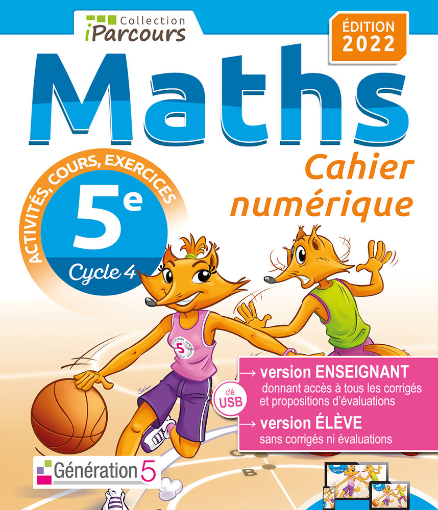 Cahier numerique iparcours maths 5e (cle usb) 2022