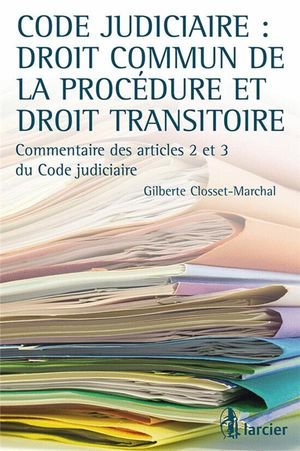 Code judiciaire - droit commun de la procedure et droit transitoire