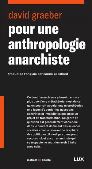 Pour une anthropologie anarchiste