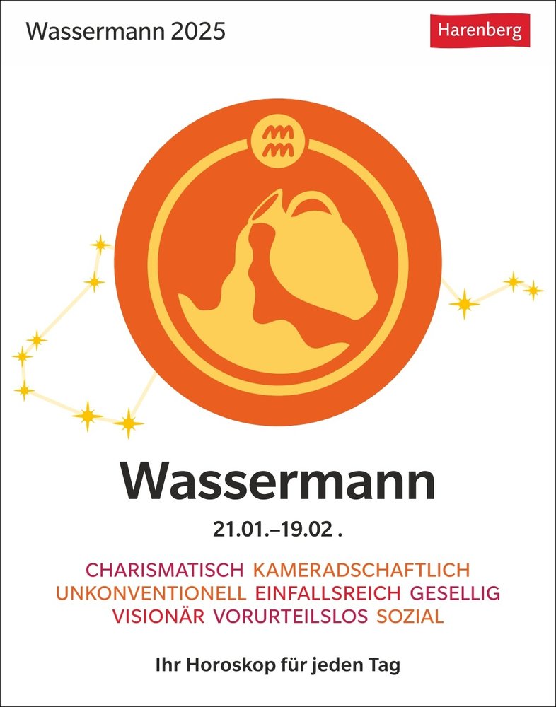 Wassermann Sternzeichenkalender 2025