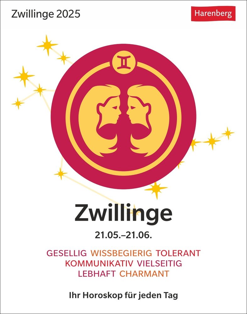 Zwillinge Sternzeichenkalender 2025