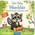 Der Baby Waschbär braucht keinen Schnuller mehr