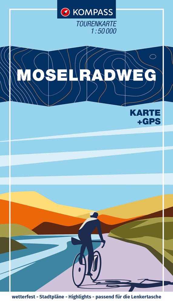 KOMPASS Fahrrad-Tourenkarte Moselradweg von Schengen nach Koblenz 1:50.000