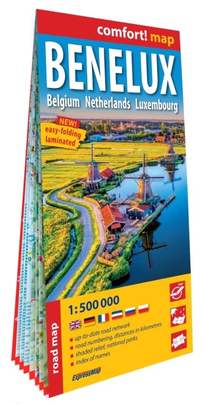 Benelux 1/500.000 (carte grand format laminee) - anglais