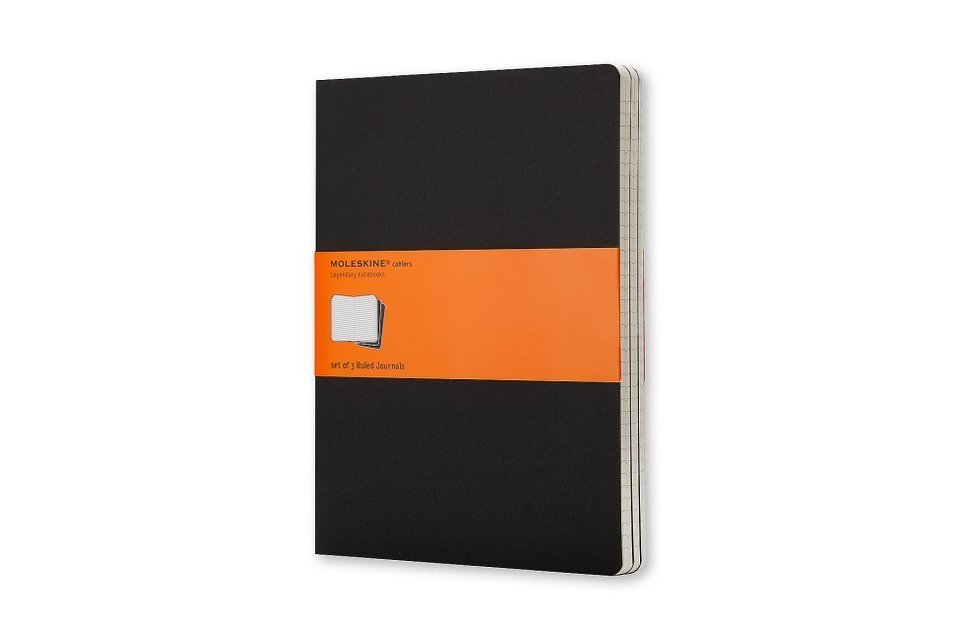 Cahier Notizbuch Schwarz Notizheft liniert, mit Innentasche, Maße: 19 x 25