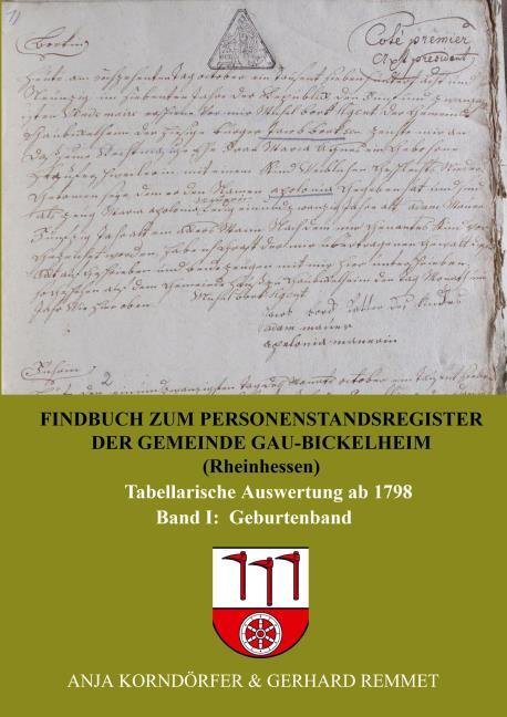 Findbuch zum Personenstandsregister der Gemeinde Gau-Bickelheim/Rheinhessen